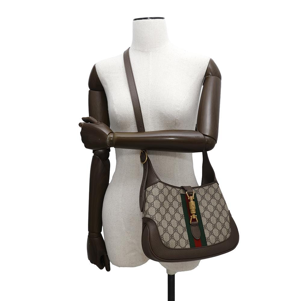 BALENCIAGA GUCCI Collaboration The Hacker Project Jackie1961 Small Brown/Beige680118 PVC Coated Canvas Leather