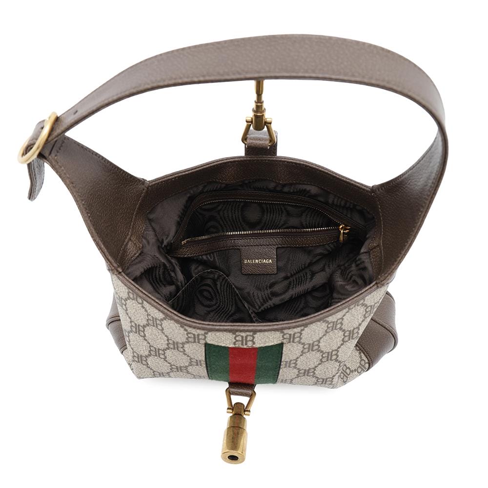 BALENCIAGA GUCCI Collaboration The Hacker Project Jackie1961 Small Brown/Beige680118 PVC Coated Canvas Leather