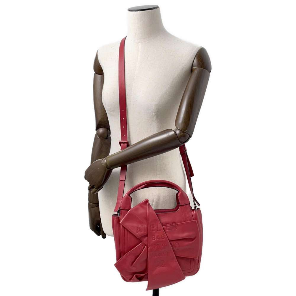 Valentino Garavani Atelier 2WAY Handbag Red Leather