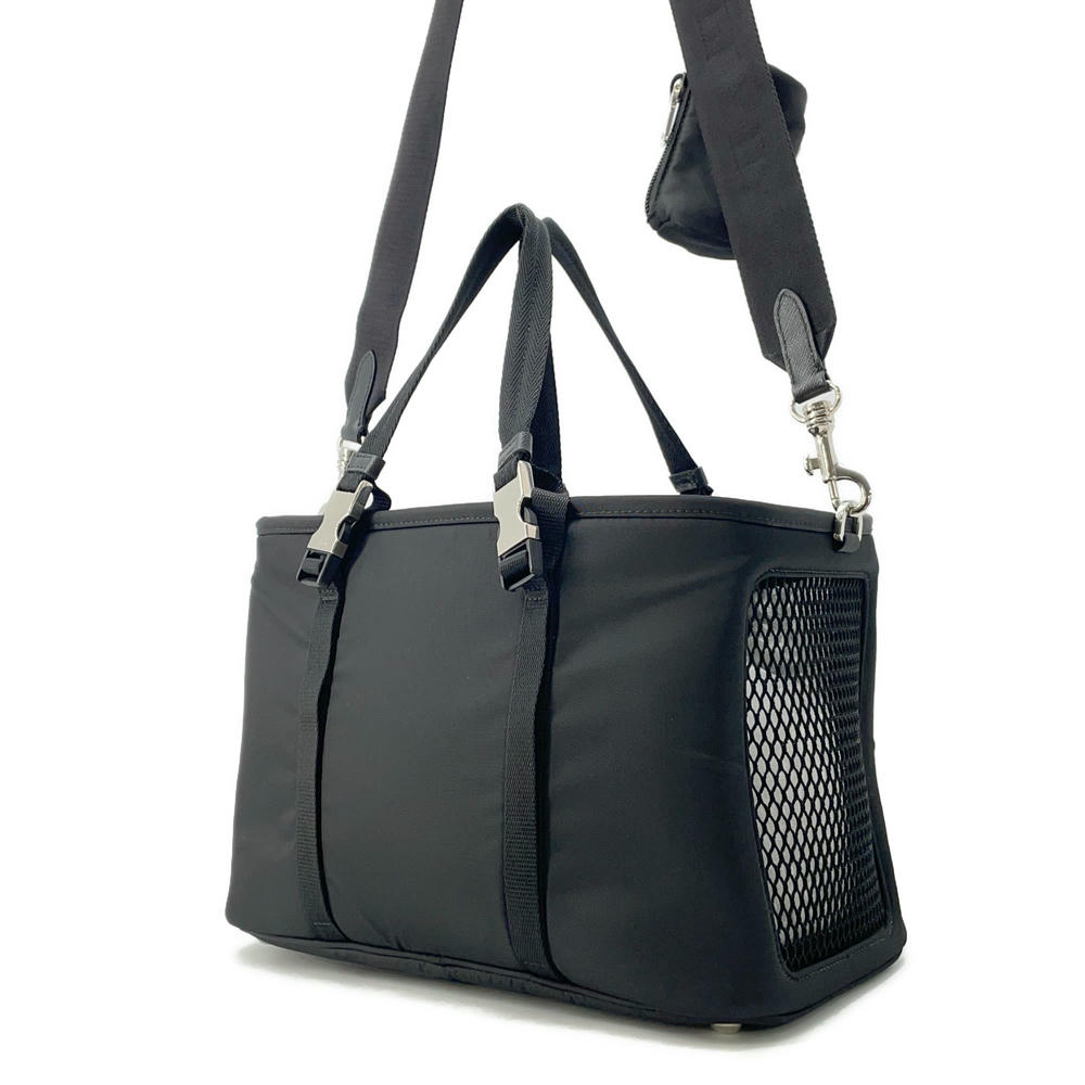 PRADA Re-Nylon Triangle Logo Pet Bag Black2VC030 Nylon