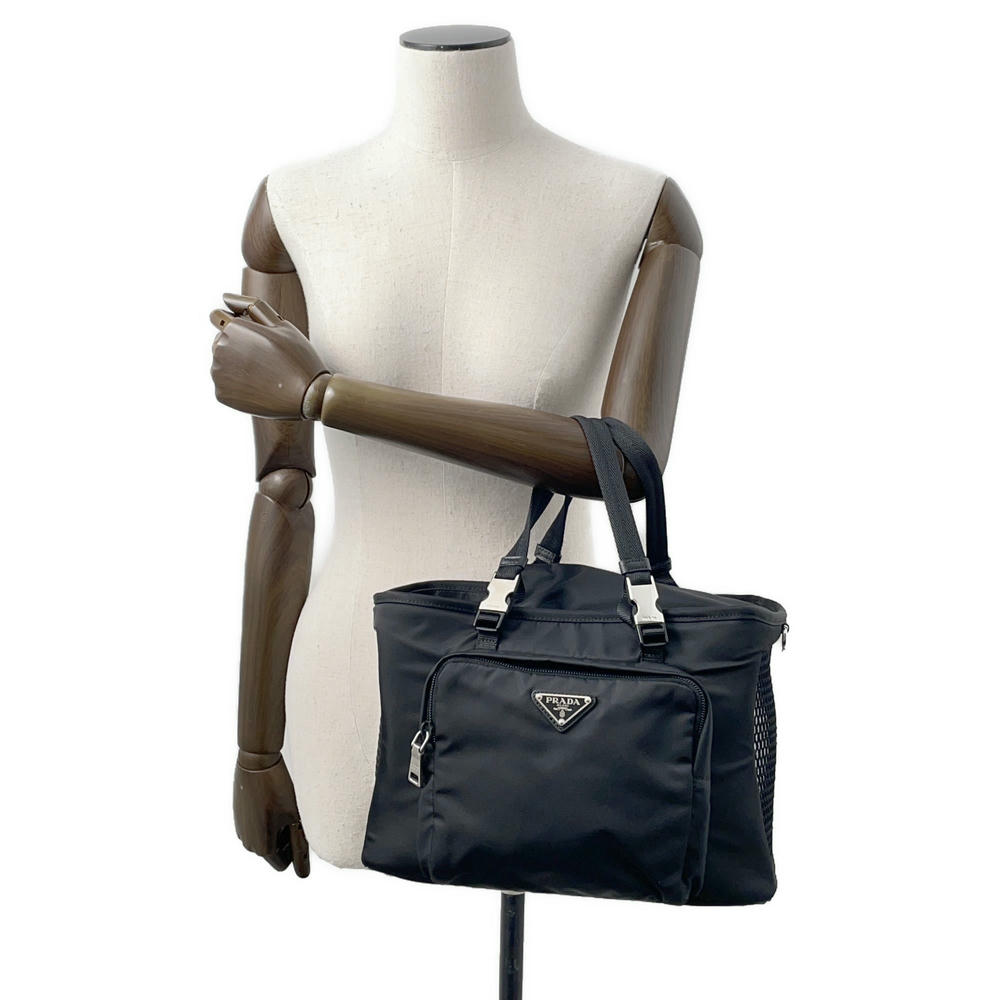 PRADA Re-Nylon Triangle Logo Pet Bag Black2VC030 Nylon