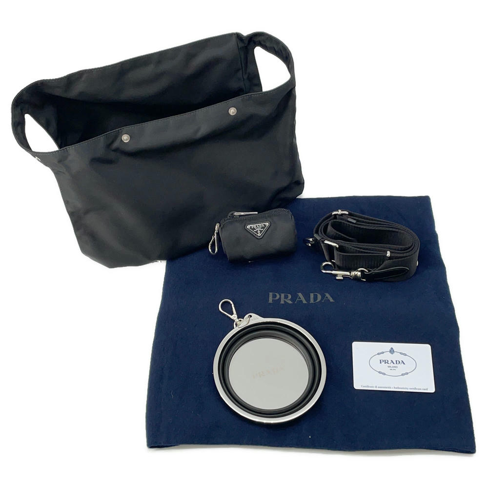 PRADA Re-Nylon Triangle Logo Pet Bag Black2VC030 Nylon