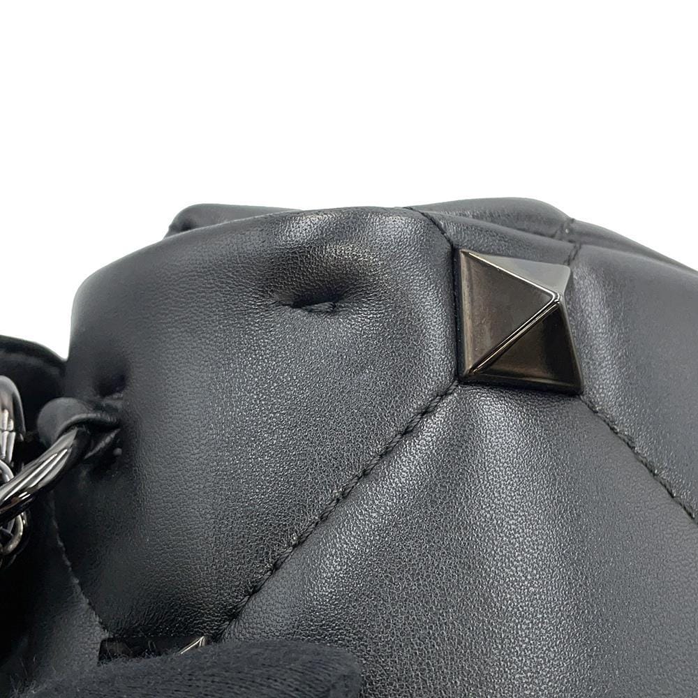 Valentino Garavani Roman Studded 2WAY Shoulder BlackWW2B0I82LWB Leather Size Medium