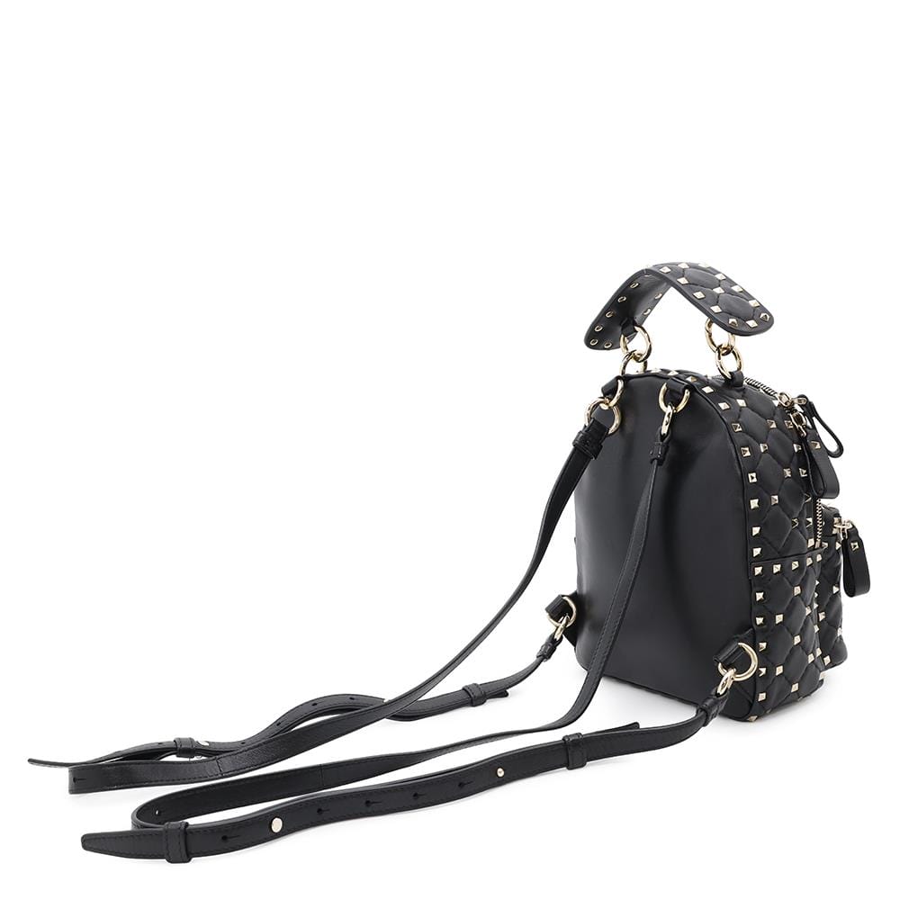 Valentino Garavani Rock Studded Spike Mini Backpack BlackSW2B0B63NAP Leather