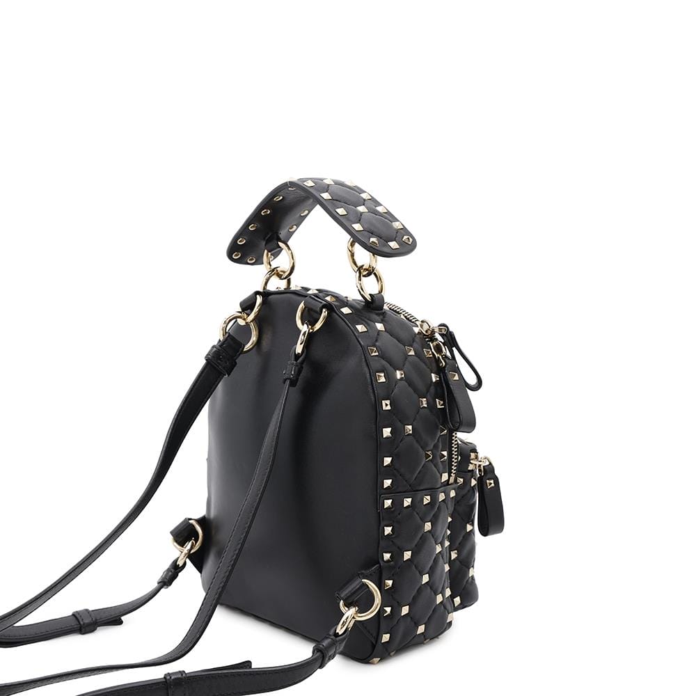 Valentino Garavani Rock Studded Spike Mini Backpack BlackSW2B0B63NAP Leather
