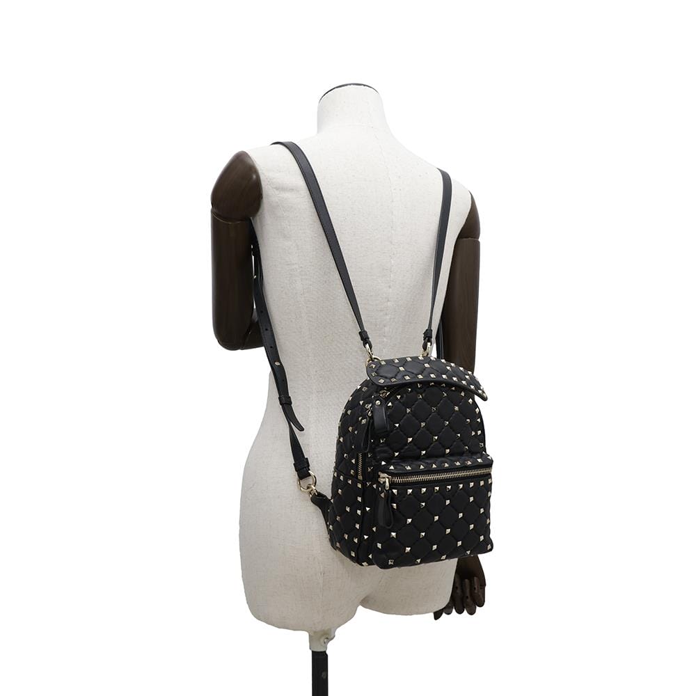 Valentino Garavani Rock Studded Spike Mini Backpack BlackSW2B0B63NAP Leather