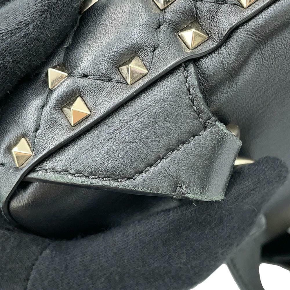 Valentino Garavani Rock Studded Spike Mini Backpack BlackSW2B0B63NAP Leather