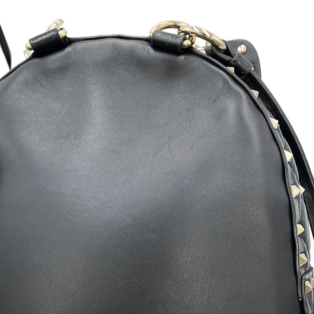 Valentino Garavani Rock Studded Spike Mini Backpack BlackSW2B0B63NAP Leather