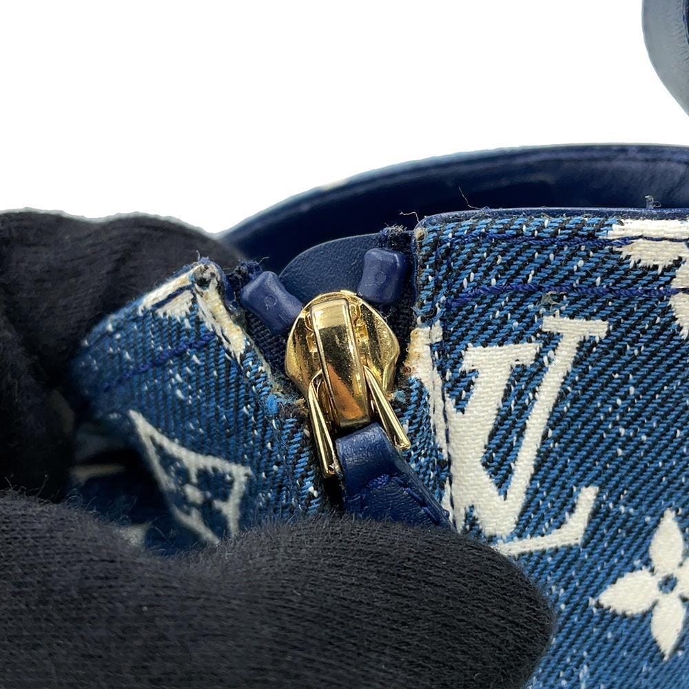 LOUIS VUITTON Silhouette Line EncreBoots Blue Monogram Denim Size 36H