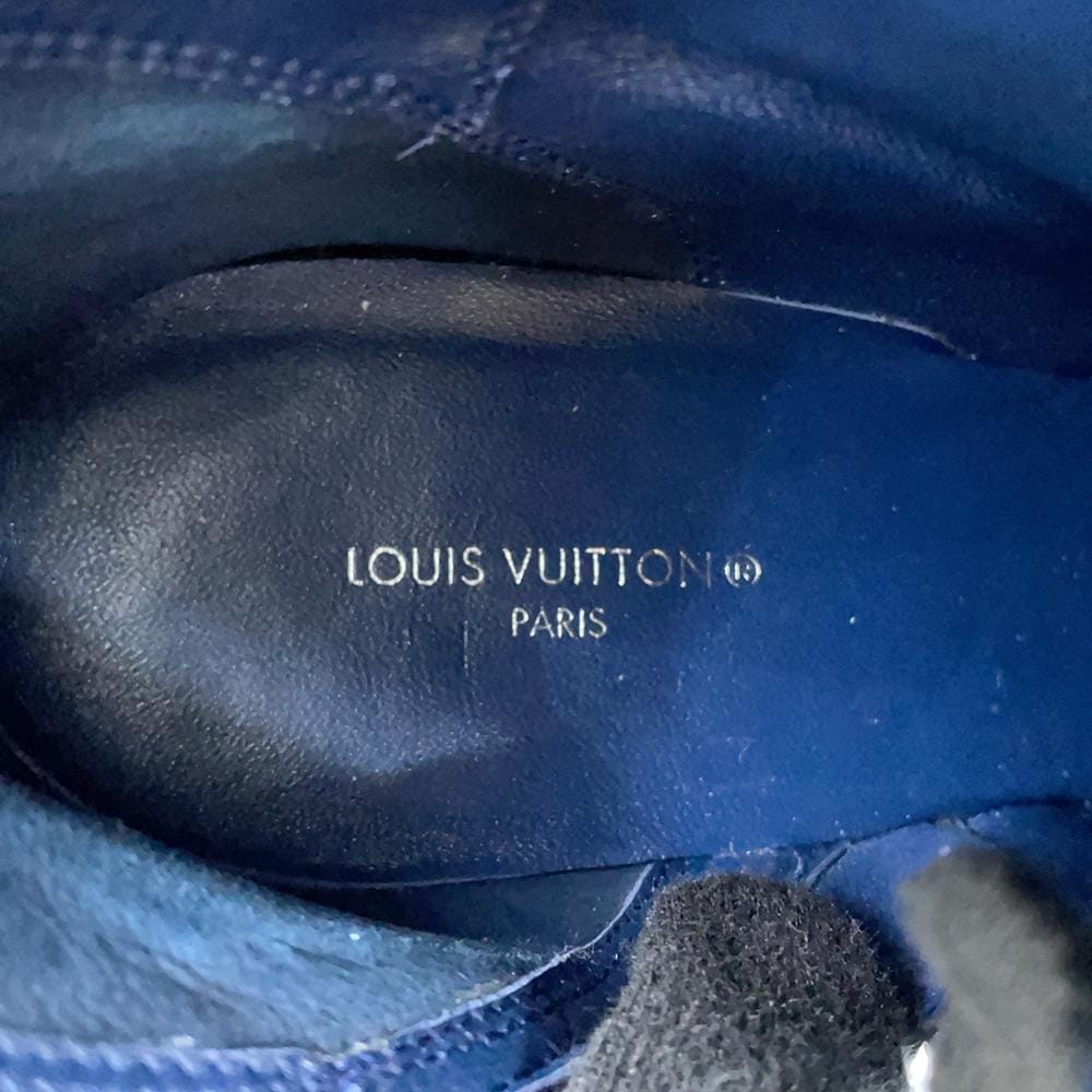 LOUIS VUITTON Silhouette Line EncreBoots Blue Monogram Denim Size 36H