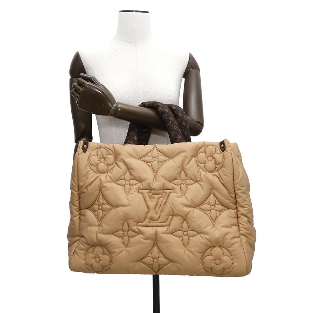 LOUIS VUITTON LV Pillow Onthego BeigeM59007 Monogram Recycled Nylon Size GM