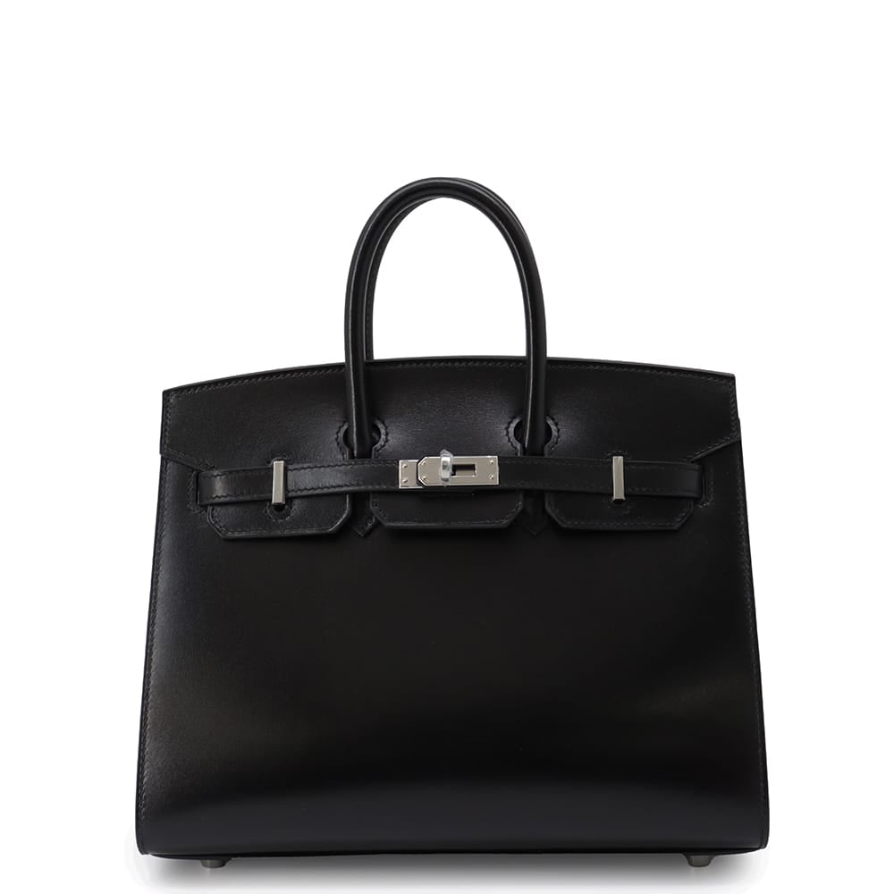 HERMES Birkin Sellier Black Box Calf Leather Size 25