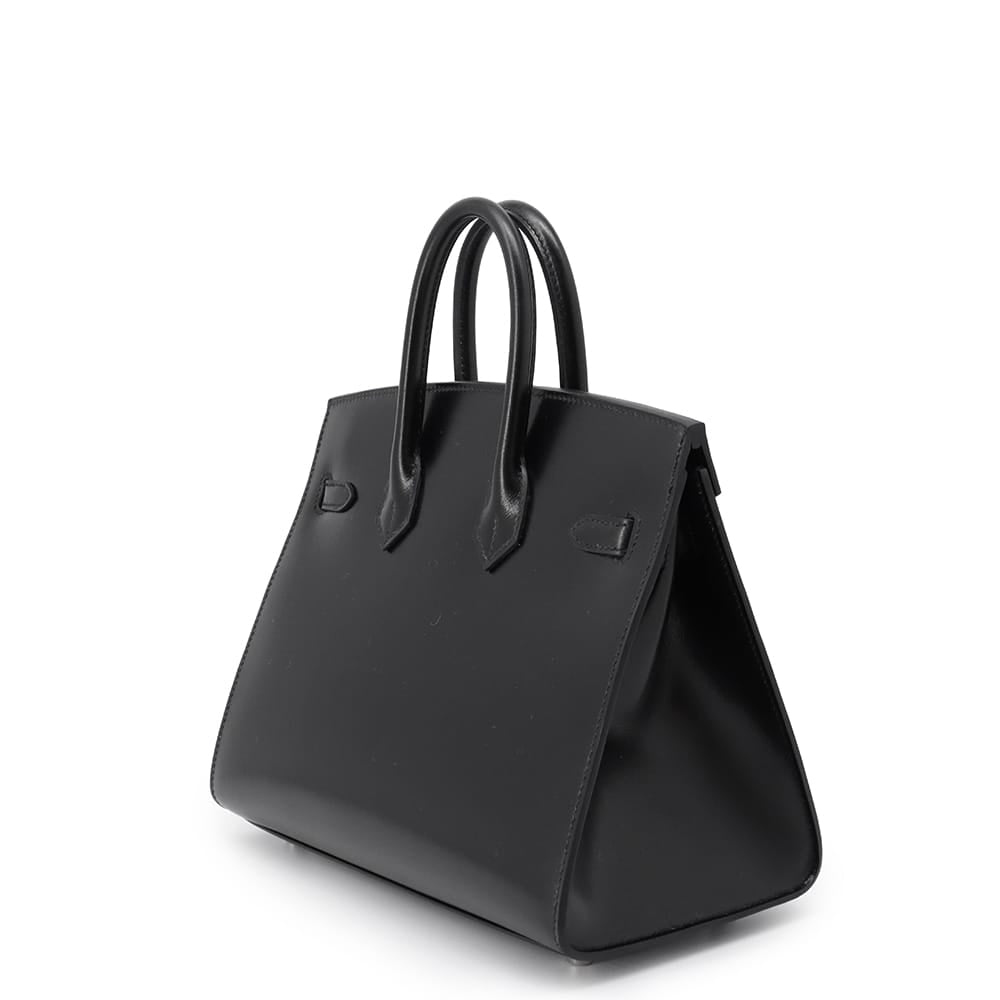 HERMES Birkin Sellier Black Box Calf Leather Size 25
