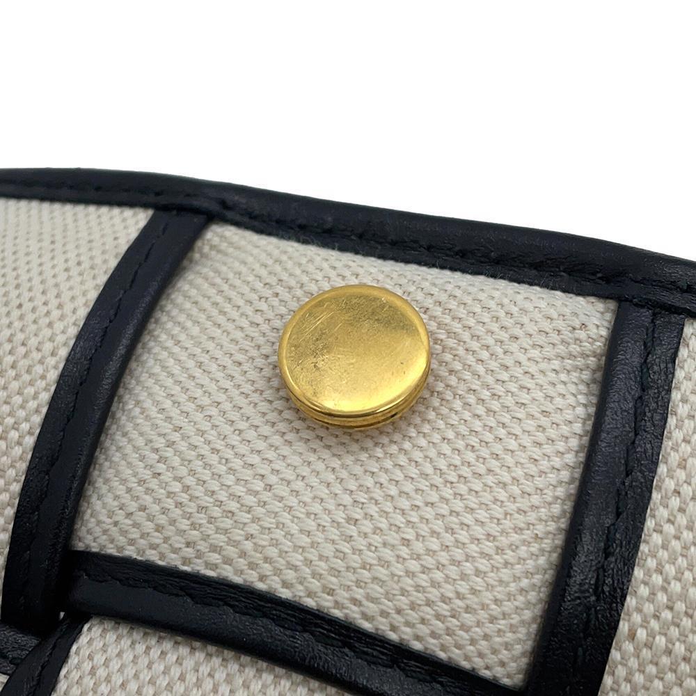 Bottega Veneta Padded Cassette Shoulder Bag Ivory/Black741451 Canvas Leather Size 25㎝
