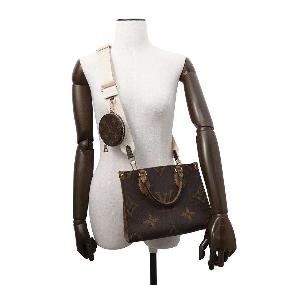 LOUIS VUITTON Onthego RedM46373 Monogram Monogram Reverse Canvas Size PM