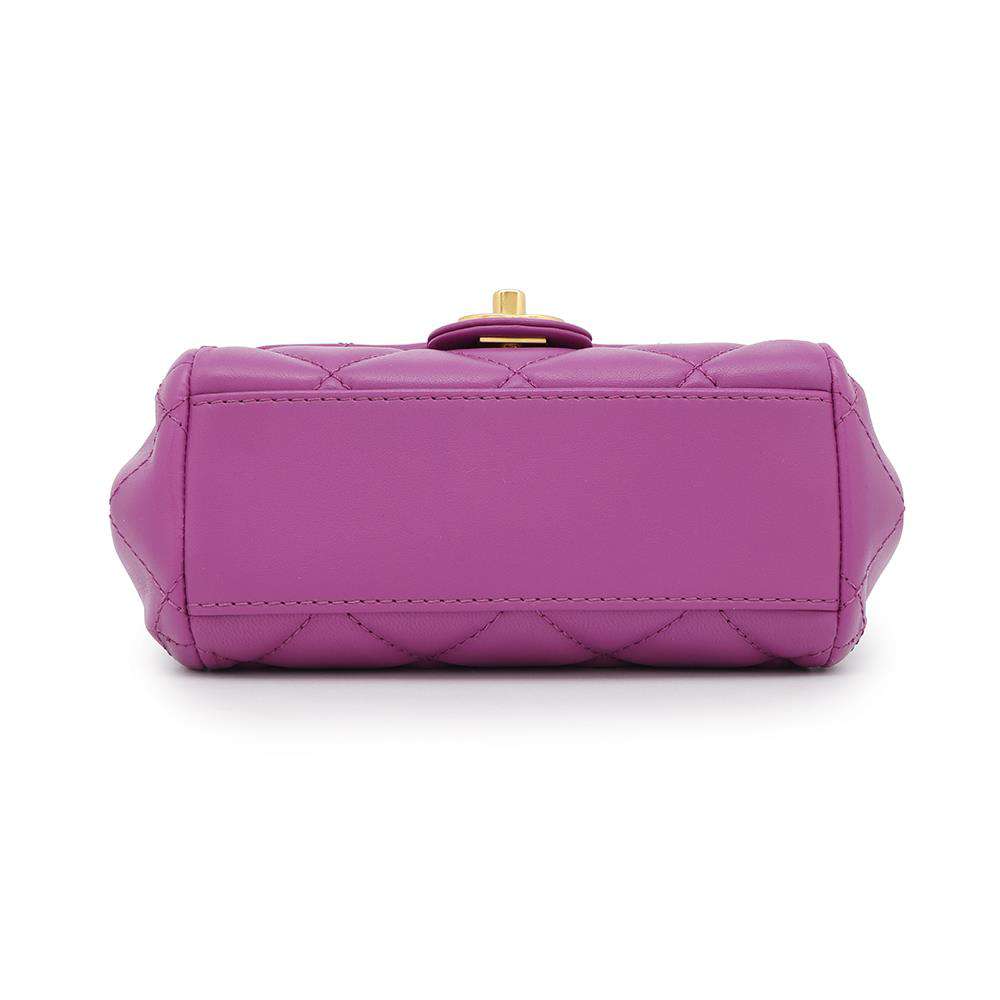 CHANEL Matelasse ChainShoulder Bag Purple Lambskin