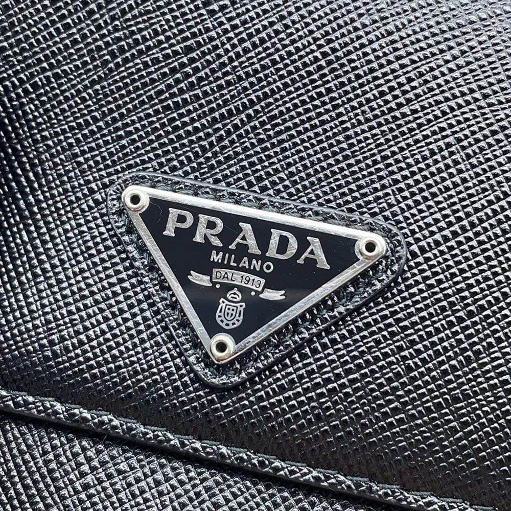 PRADA Saffiano Leather Smartphone Shoulder Bag Black2ZH068 Leather