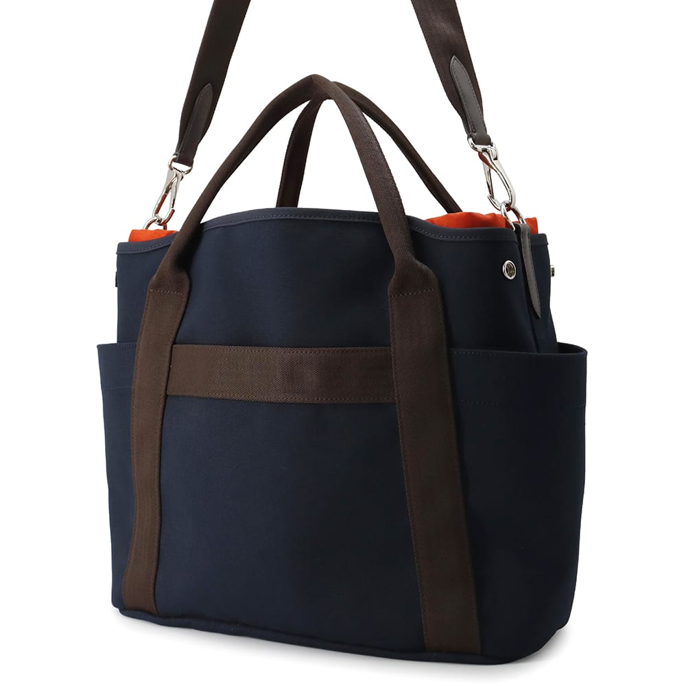 HERMES Bloom Sac de Pansage Navy/Feu Canvas