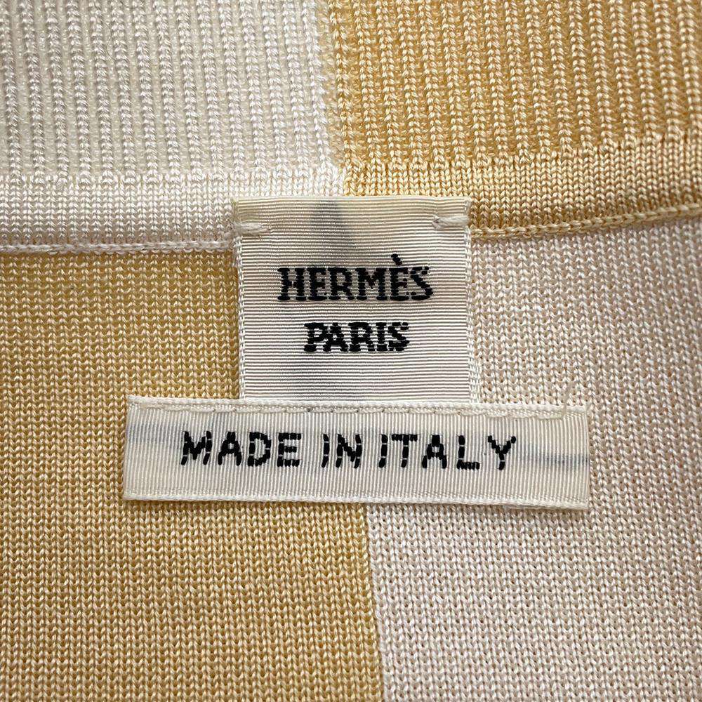 HERMES Grantura Lala Knit Size 34 Ivory/Beige Silk94% Nylon4% Polyurethane2%