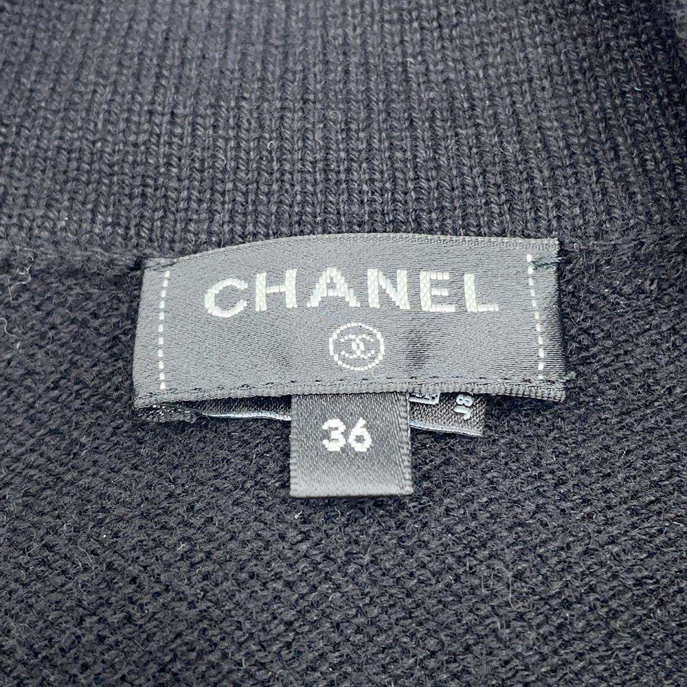 CHANEL Long Knit Cardigan Size 36 BlackP72463 Cashmere100%