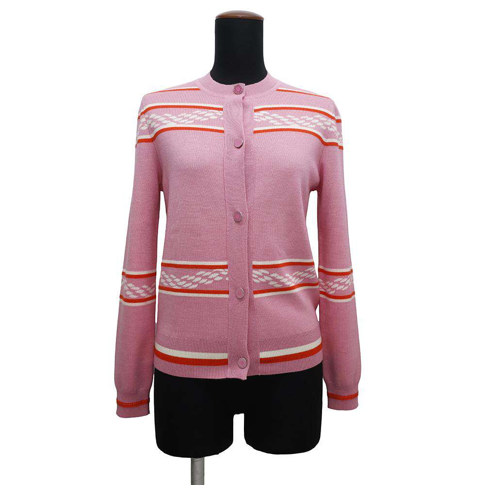 HERMES chaine d'ancre cardigan Size 34 Pink Cashmere48% Silk48% Nylon3% Polyurethane1%