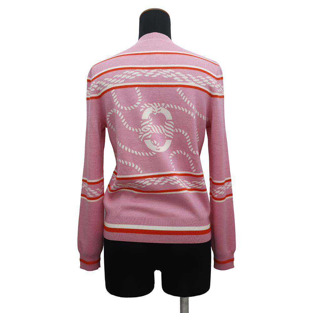 HERMES chaine d'ancre cardigan Size 34 Pink Cashmere48% Silk48% Nylon3% Polyurethane1%
