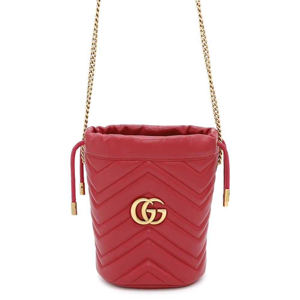 GUCCI GG Marmont mini bucket bag Red575163 Leather
