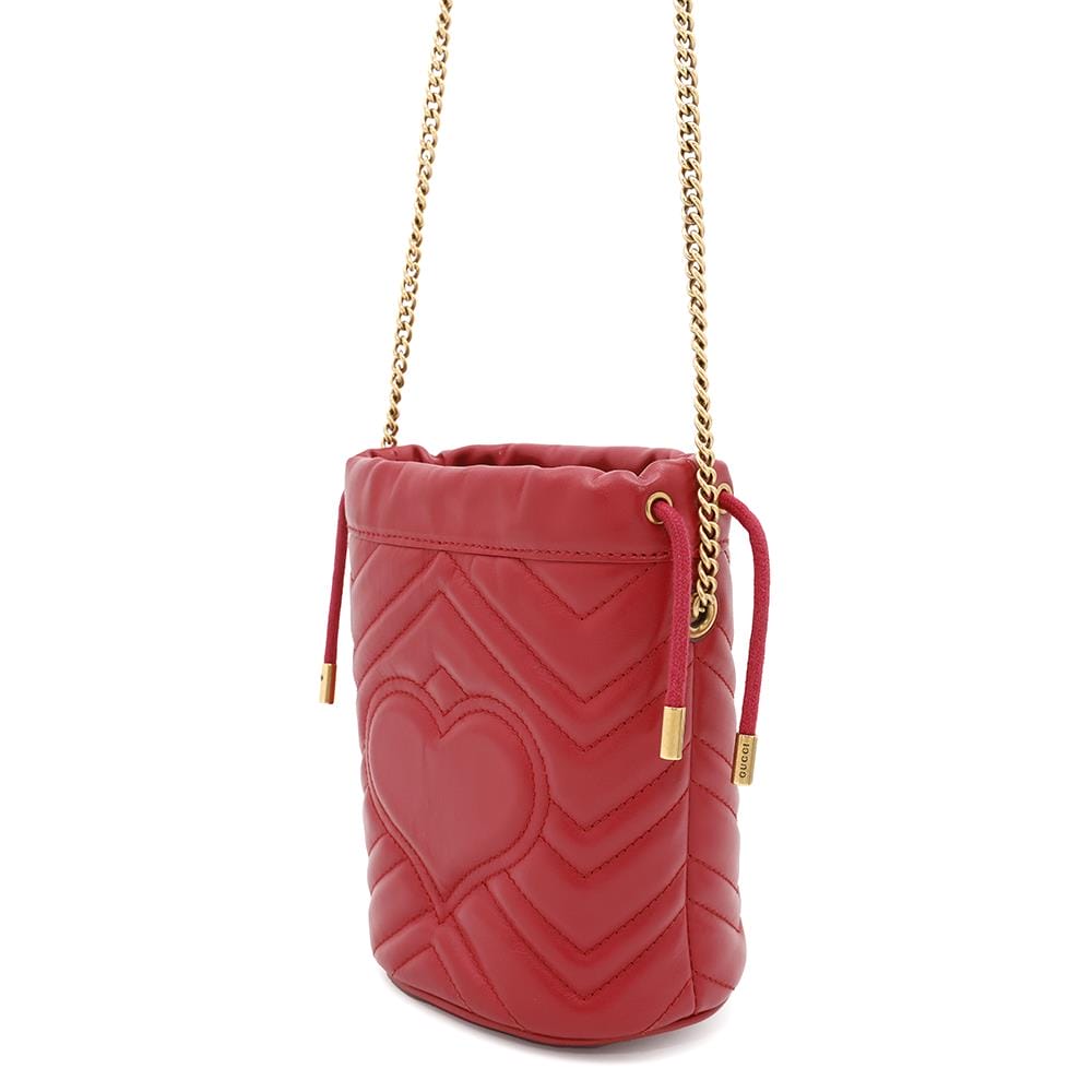 GUCCI GG Marmont mini bucket bag Red575163 Leather