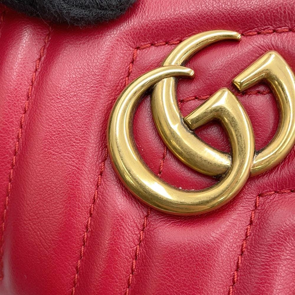 GUCCI GG Marmont mini bucket bag Red575163 Leather