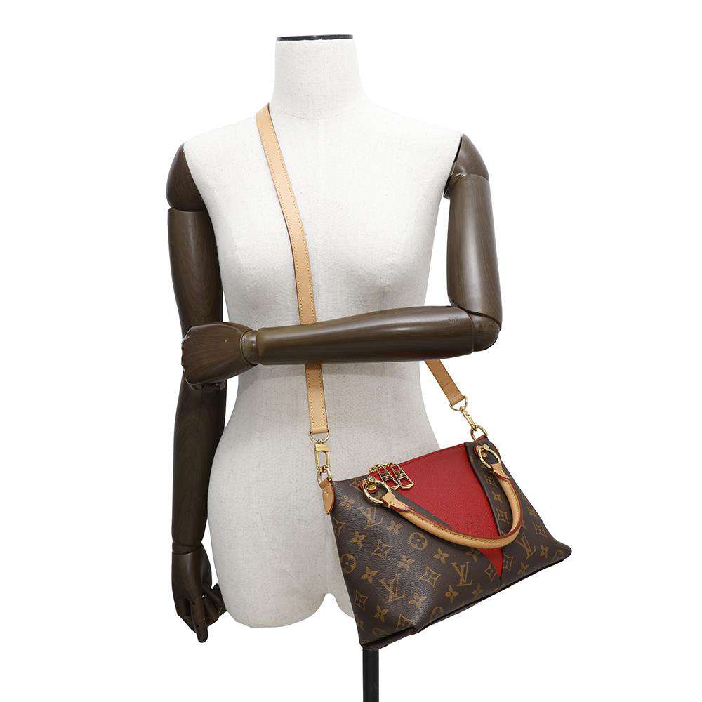 LOUIS VUITTON V Tote CeriseM43966 Monogram Size BB