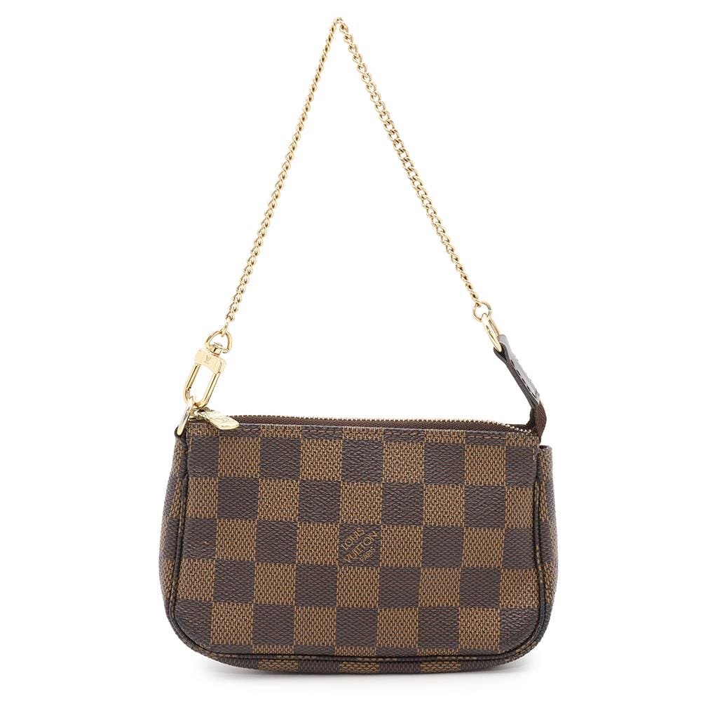 LOUIS VUITTON Mini Pochette Accessoires RedN58009 Damier Ebene Canvas