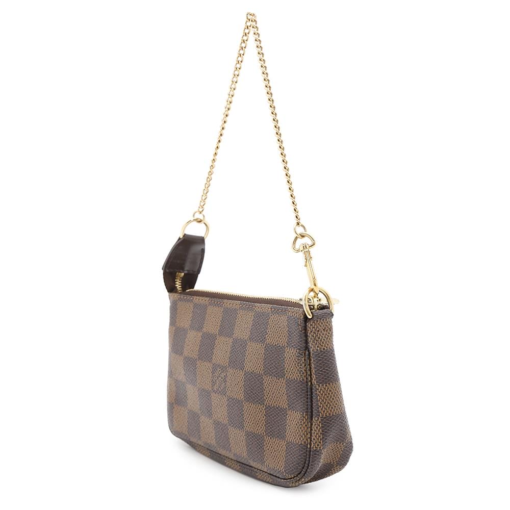 LOUIS VUITTON Mini Pochette Accessoires RedN58009 Damier Ebene Canvas