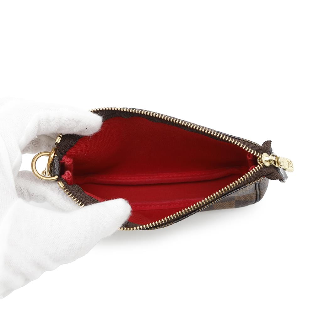 LOUIS VUITTON Mini Pochette Accessoires RedN58009 Damier Ebene Canvas