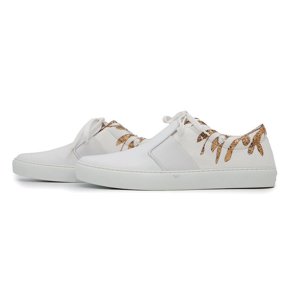 CHANEL Slip-on Sneakers WhiteG31747 Leather Canvas Size 43