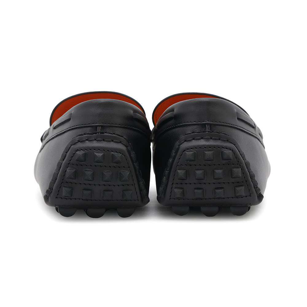 HERMES Mocassins Irving Black Leather Size 41.5