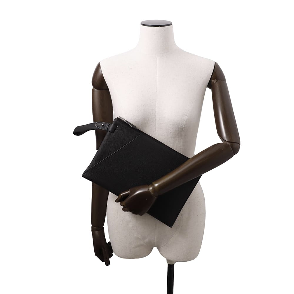 HERMES Cabas Caba Cityslide clutchertige Black Togo Leather Size 30
