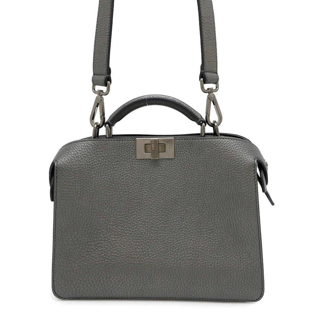 FENDI Peekaboo Icy You Gray7VA530 Leather Size Mini