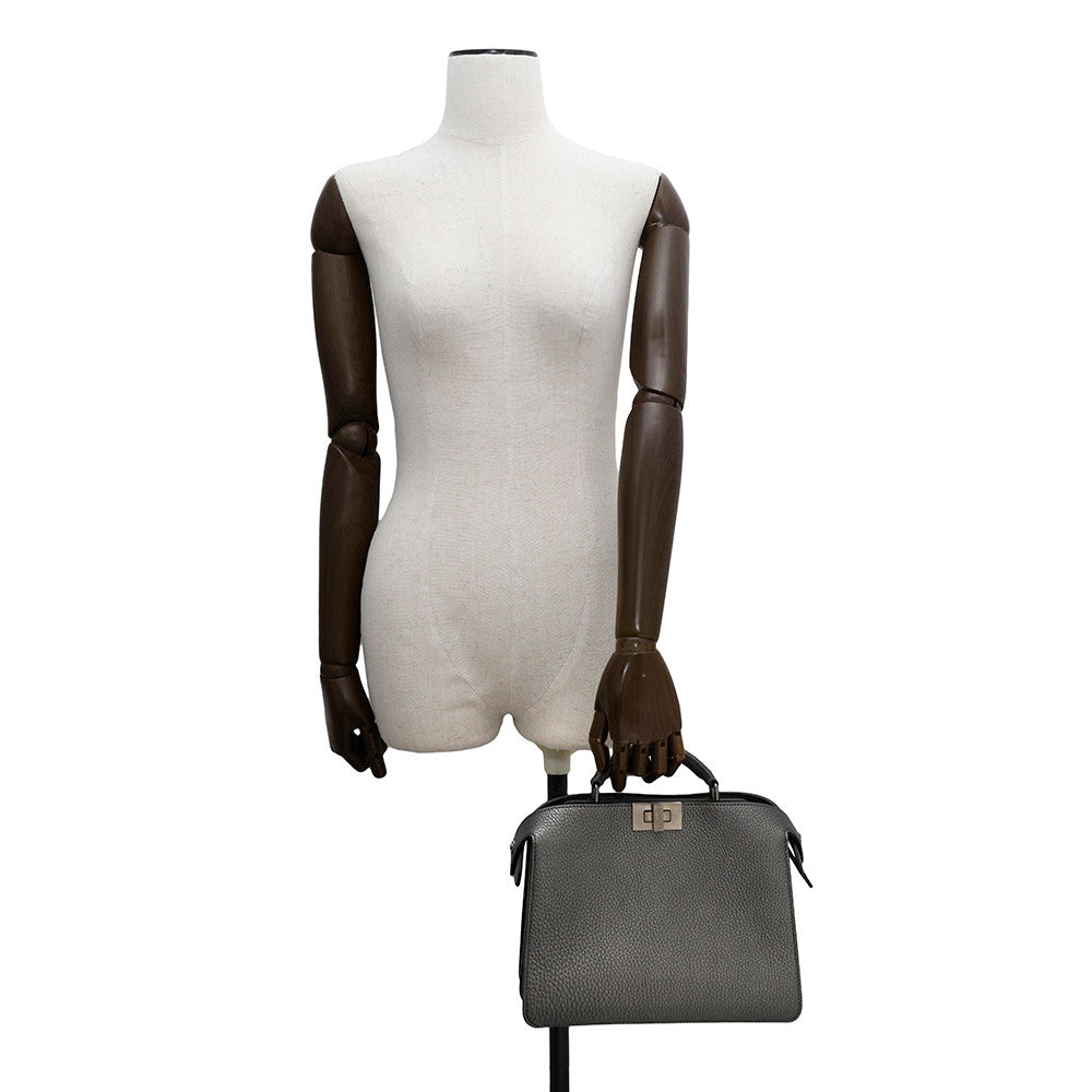 FENDI Peekaboo Icy You Gray7VA530 Leather Size Mini