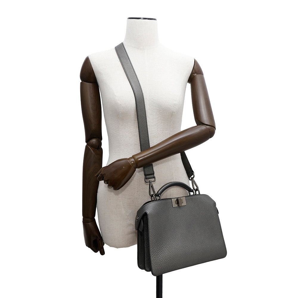FENDI Peekaboo Icy You Gray7VA530 Leather Size Mini