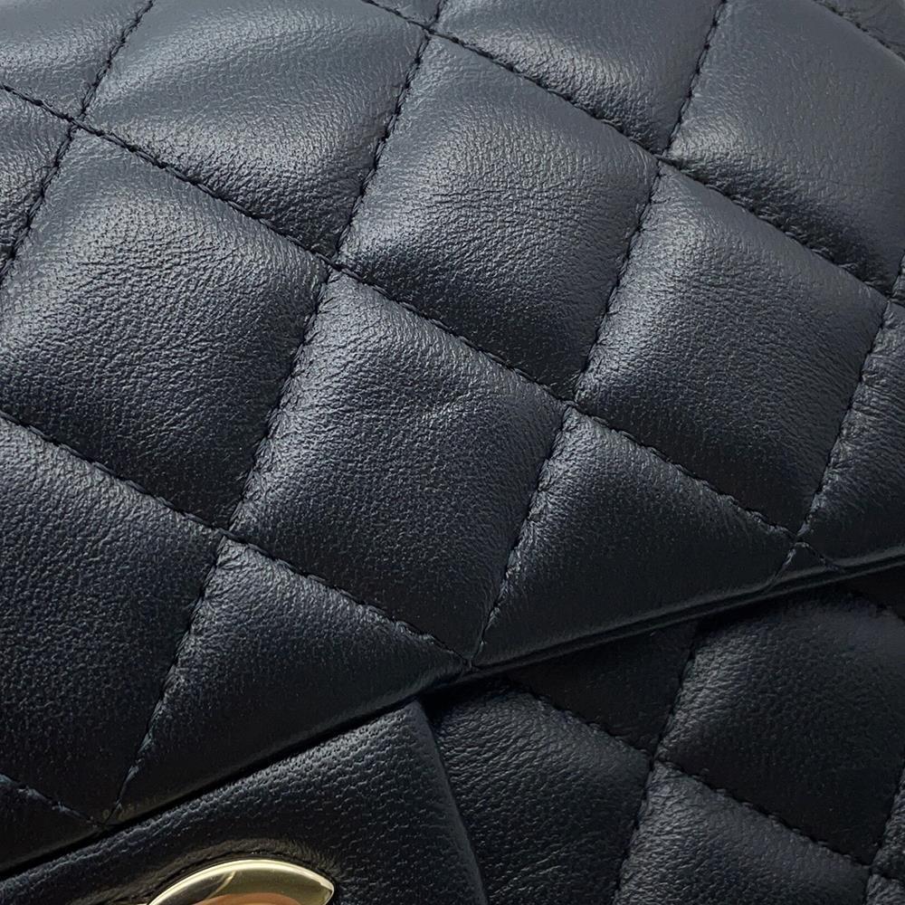 CHANEL Matelasse Single Flap ChainShoulder BlackA69900 Lambskin Size 20