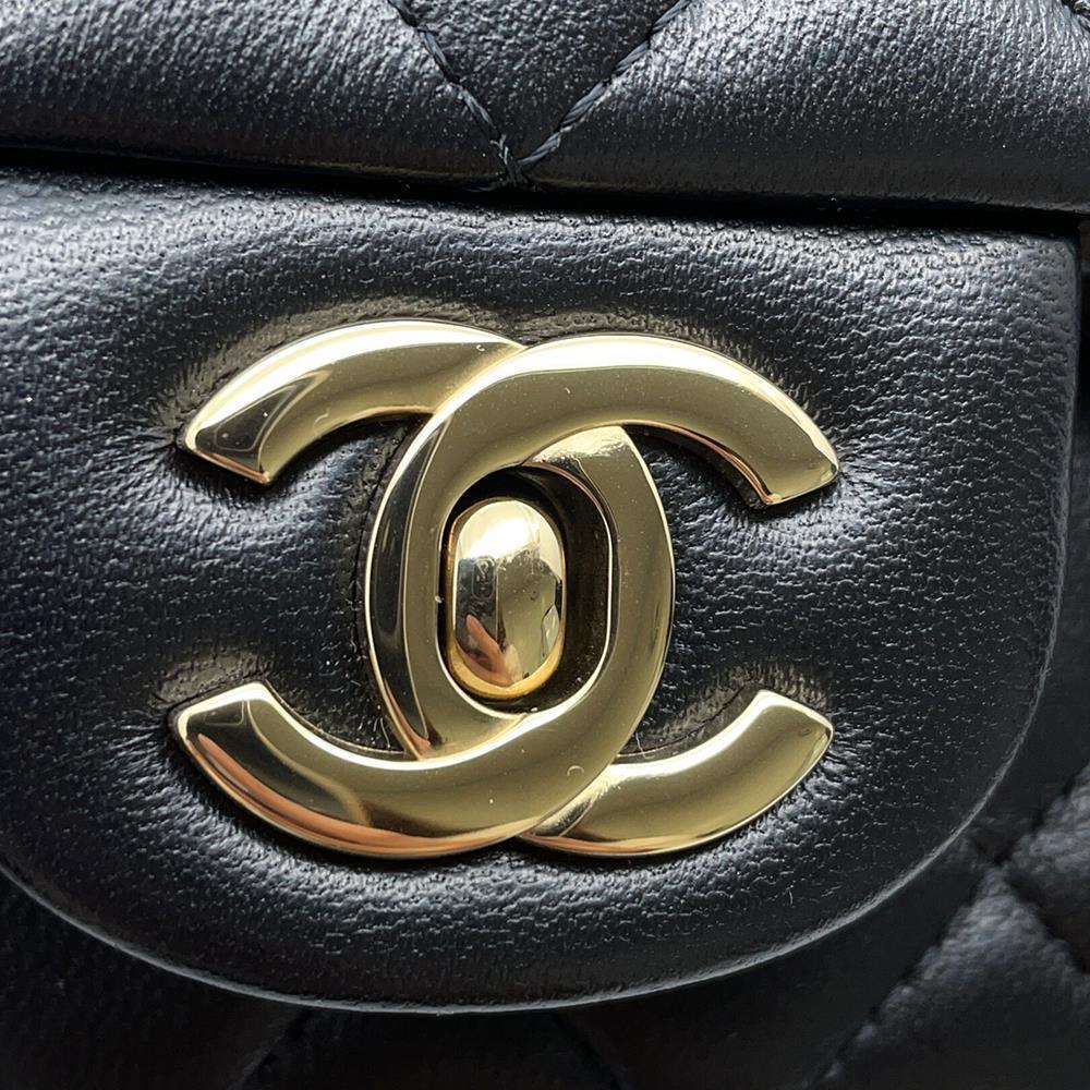 CHANEL Matelasse Single Flap ChainShoulder BlackA69900 Lambskin Size 20