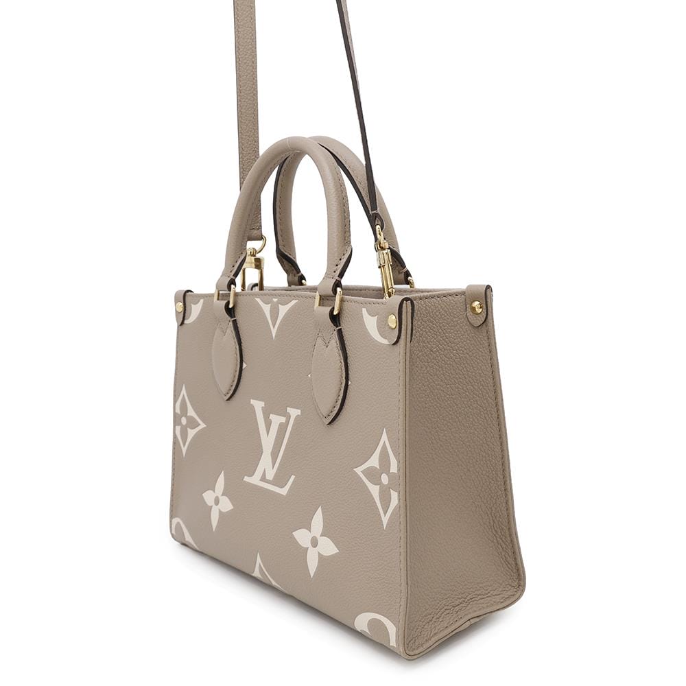 LOUIS VUITTON Onthego Tourterelle claimM45779 Bicolor Monogram Empreinte Leather Monogram Giant Size PM