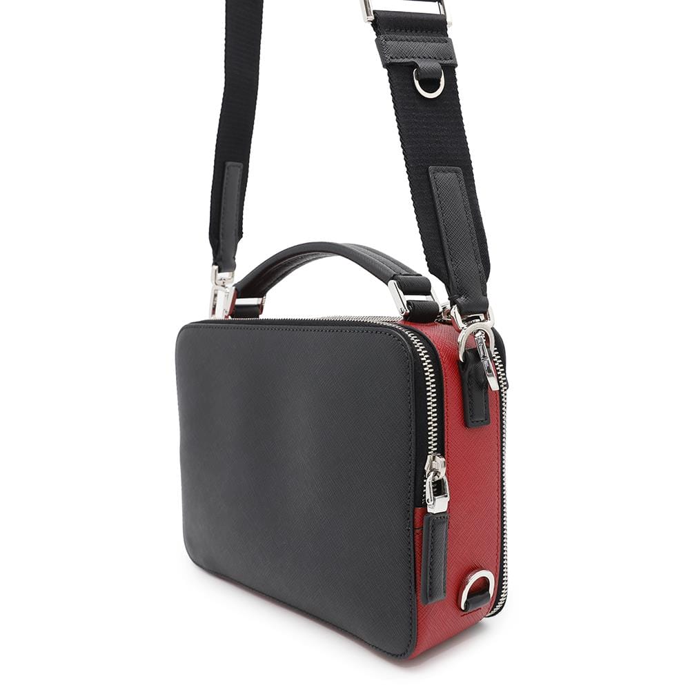 PRADA Brique 2WAY Shoulder Bag Black/Red2VH069 Saffiano LeatherLeather