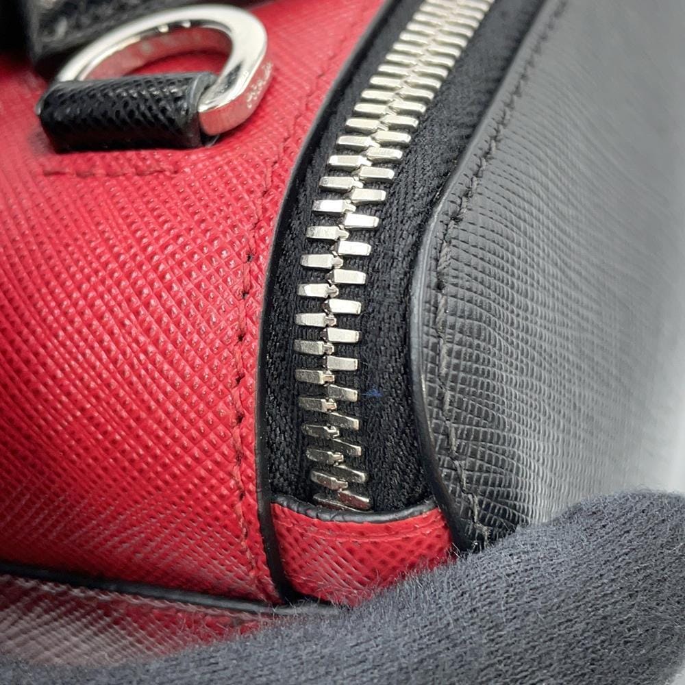 PRADA Brique 2WAY Shoulder Bag Black/Red2VH069 Saffiano LeatherLeather