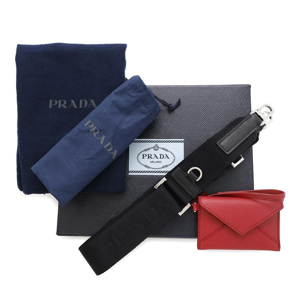 PRADA Brique 2WAY Shoulder Bag Black/Red2VH069 Saffiano LeatherLeather