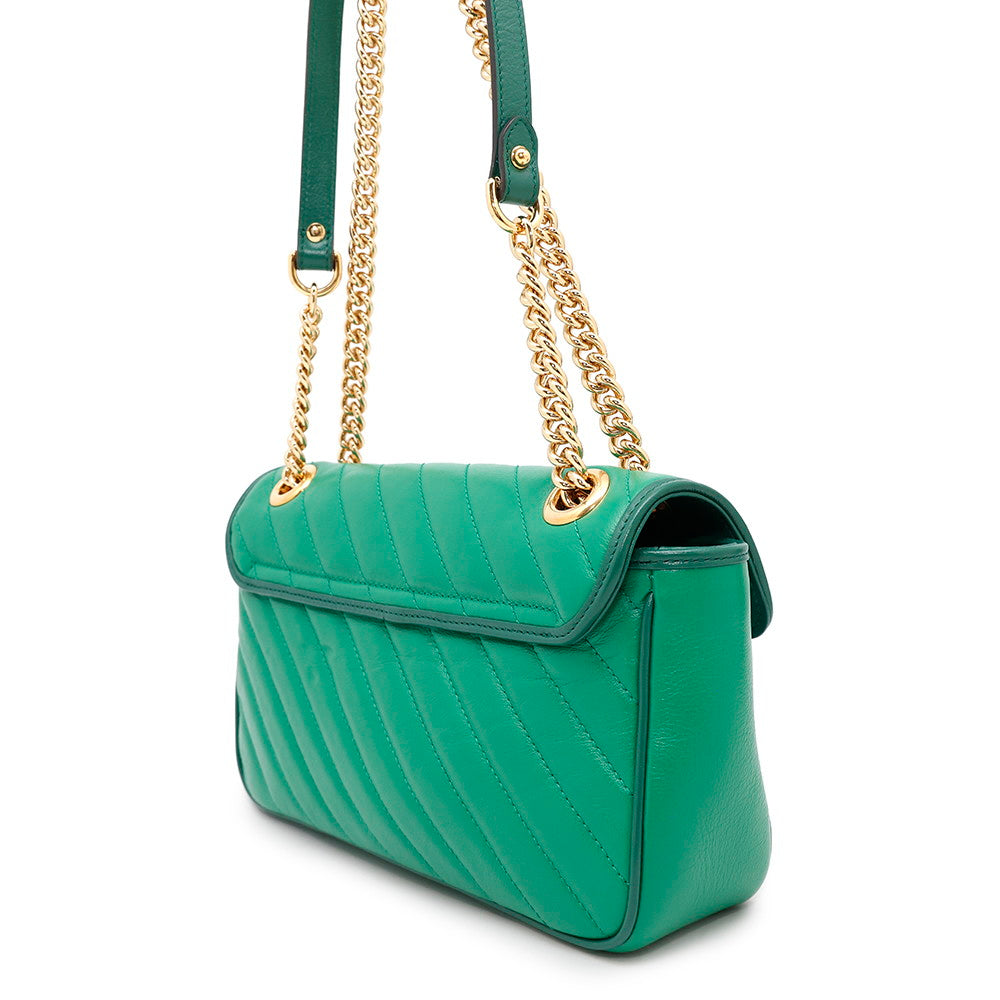 GUCCI GG Marmont ChainShoulder Bag Green443497 Leather