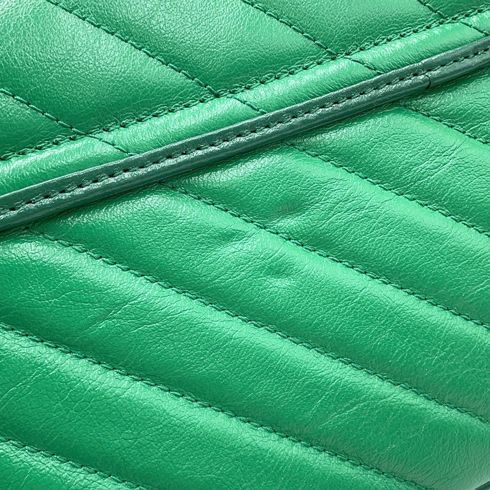 GUCCI GG Marmont ChainShoulder Bag Green443497 Leather