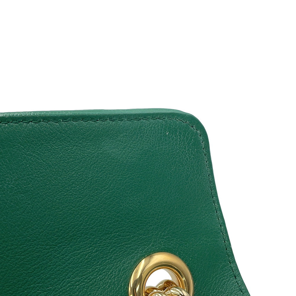 GUCCI GG Marmont ChainShoulder Bag Green443497 Leather