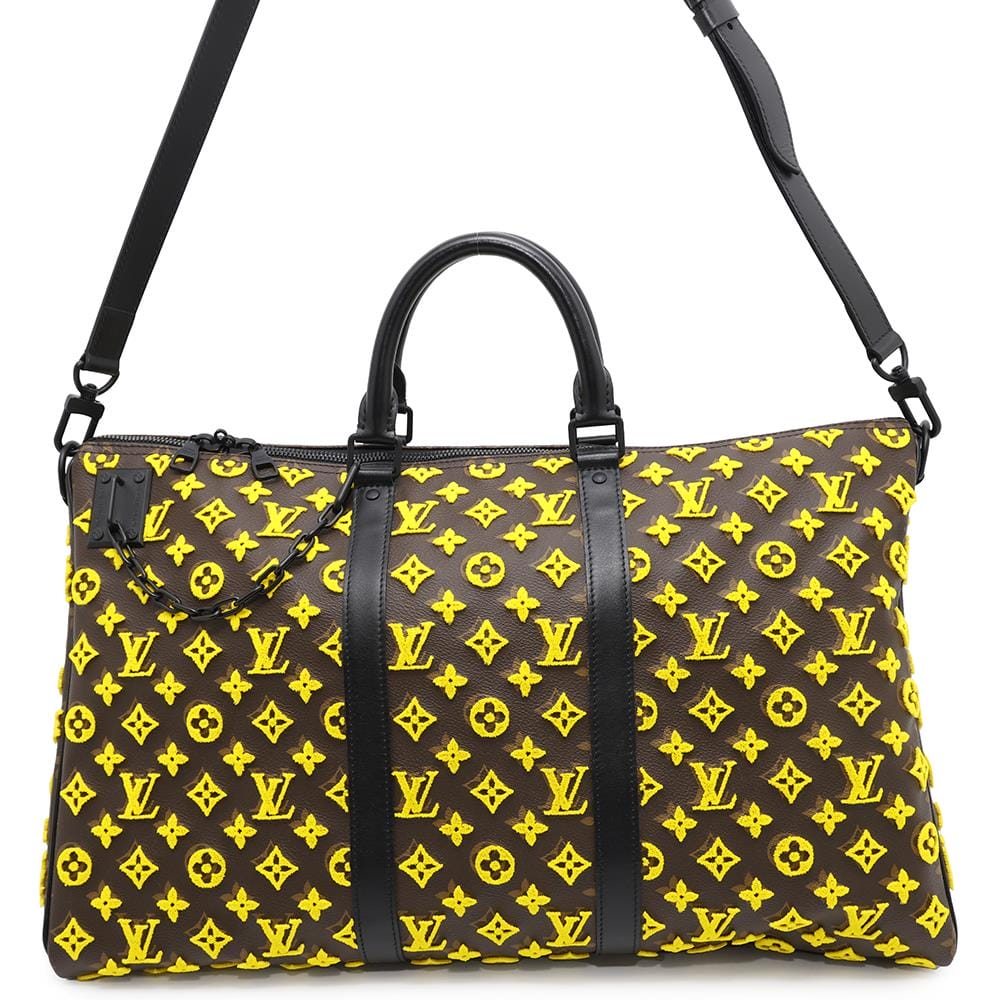 LOUIS VUITTON Keepall・Triangle Yellow/NoirM45069 Monogram / Toughtage Size 50