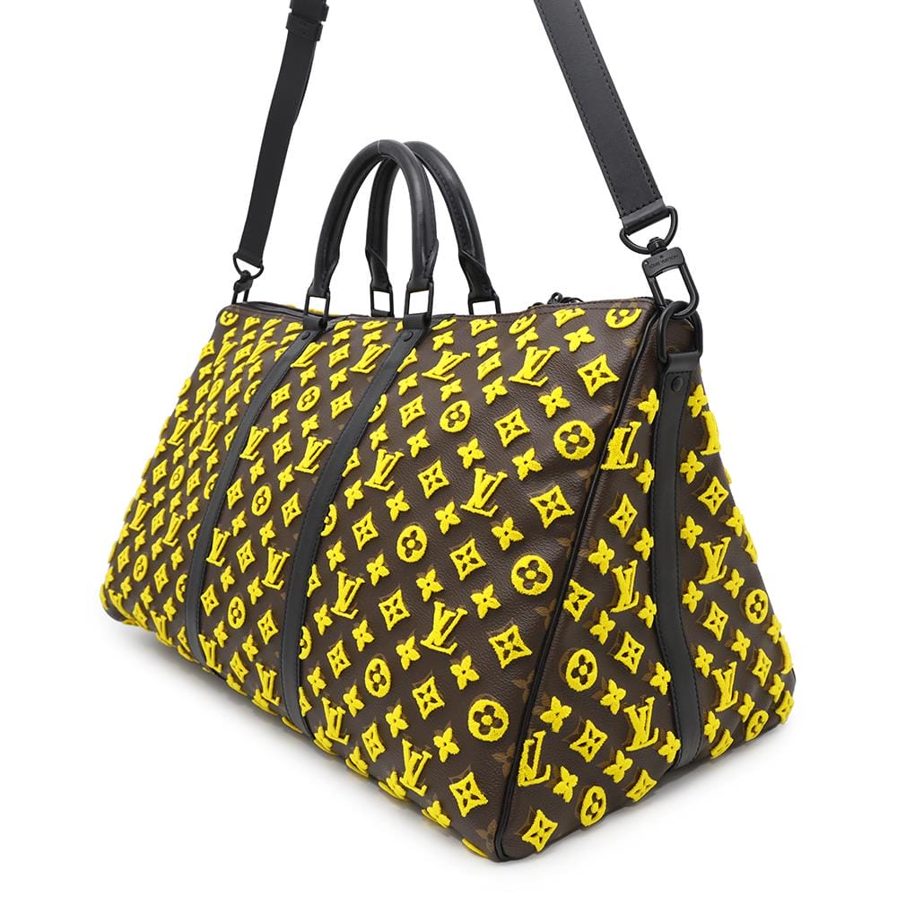 LOUIS VUITTON Keepall・Triangle Yellow/NoirM45069 Monogram / Toughtage Size 50